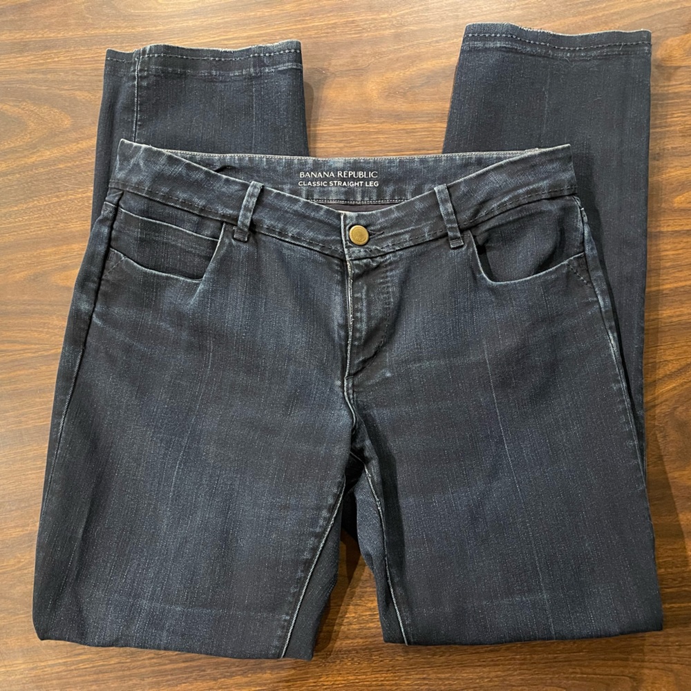 Banana Republic Classic Straight Leg Dark Rinse Jeans Size 12 EUC